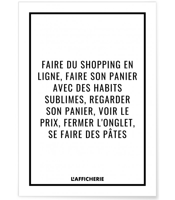 Affiche "Faire du shopping..."