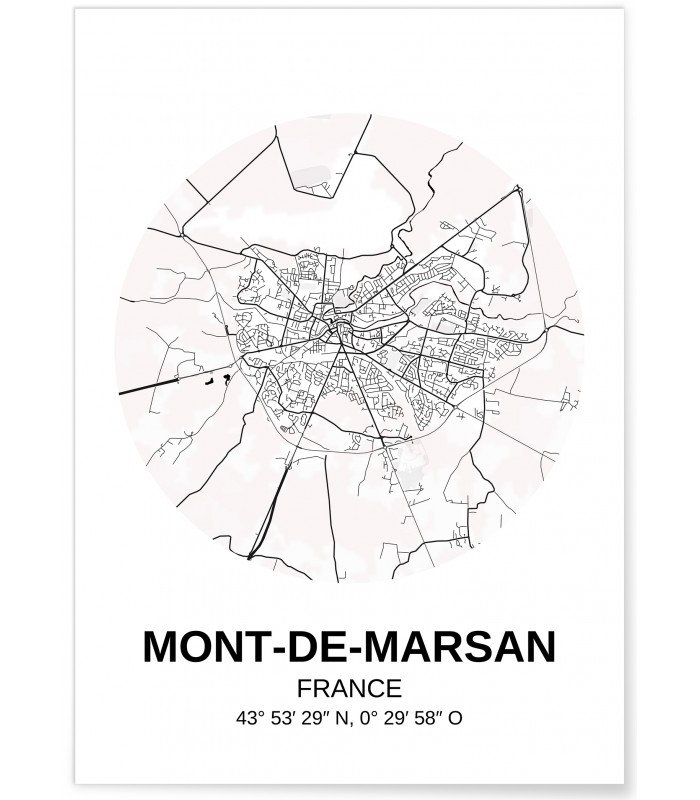 Affiche Carte Mont-de-Marsan