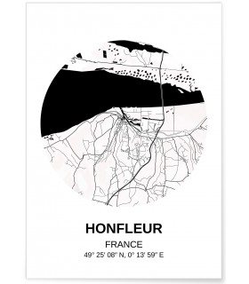 Affiche Carte Honfleur