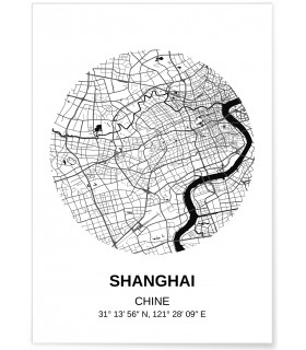 Affiche Carte Shanghai