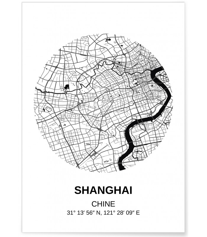 Affiche Carte Shanghai