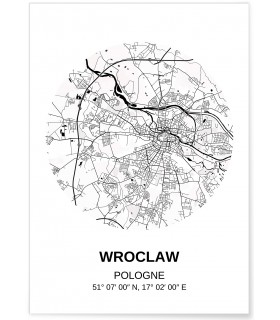 Affiche Carte Wroclaw