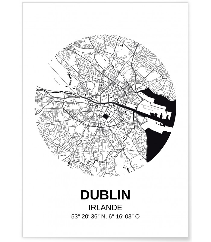 Affiche Carte Dublin