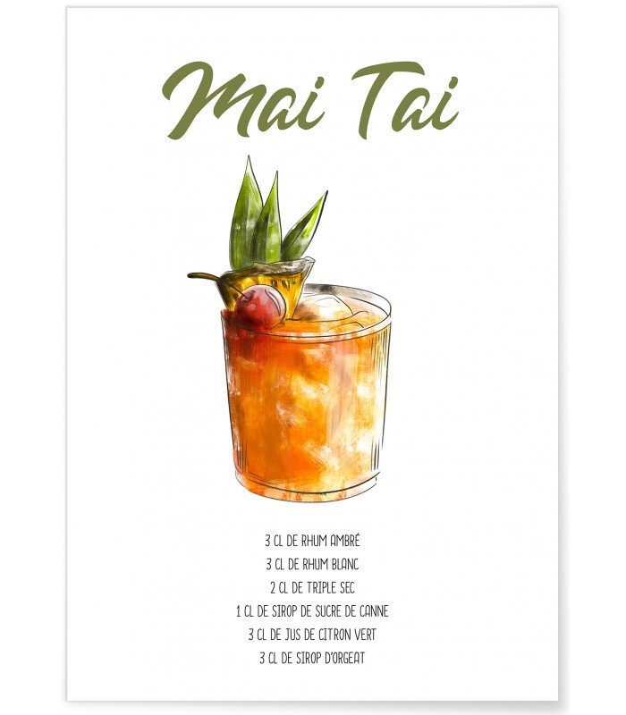 Affiche Cocktail Mai Tai