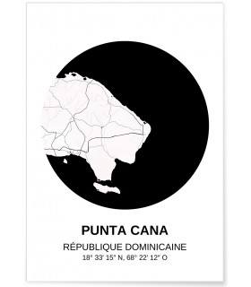 Affiche Carte Punta Cana