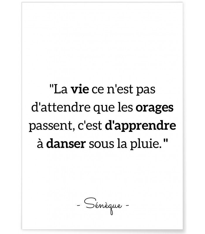 Affiche Sénèque : "La vie ce n'est pas..."