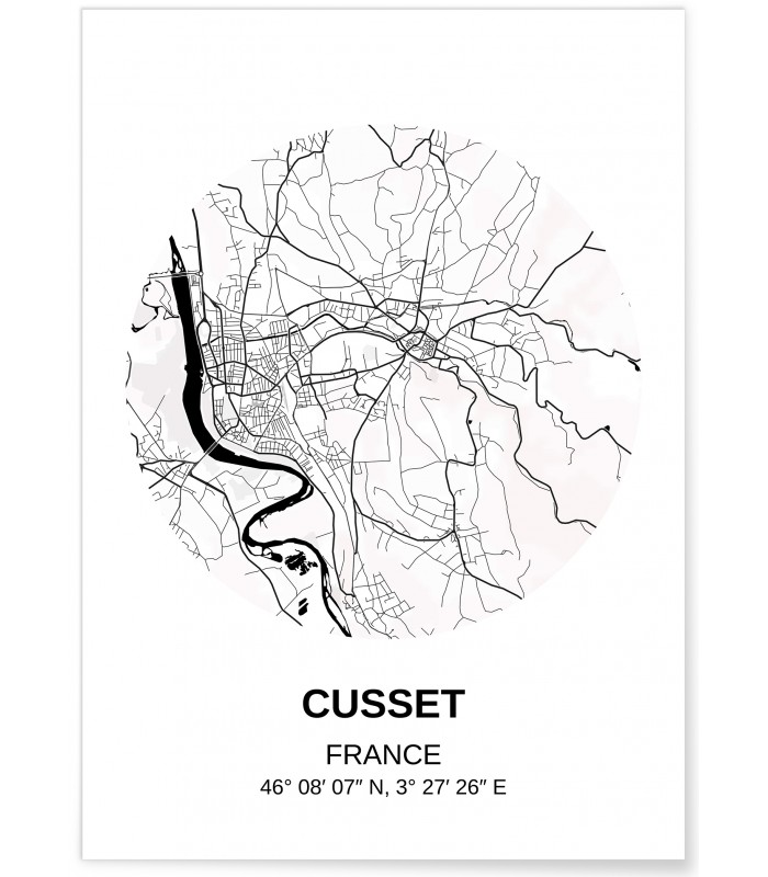 Affiche Carte Cusset