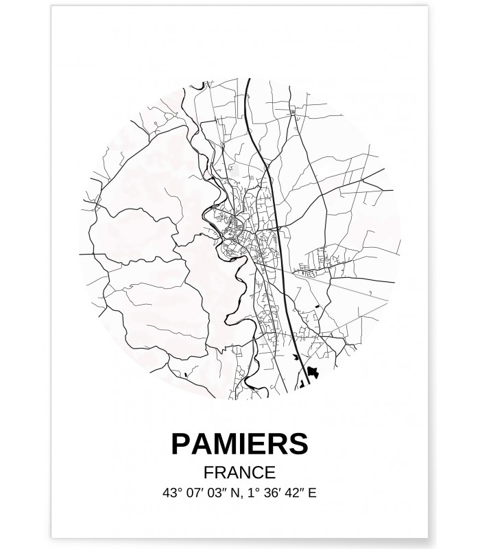 Affiche Carte Pamiers