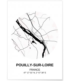 Affiche Carte Pouilly-sur-Loire
