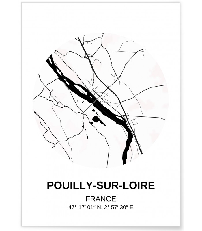 Affiche Carte Pouilly-sur-Loire