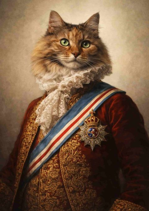 Exemple de Tableau chat style royal
