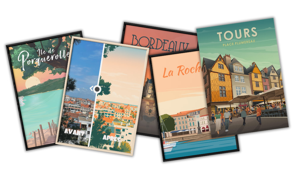 Affiches d’illustrations de villes L’AFFICHERIE